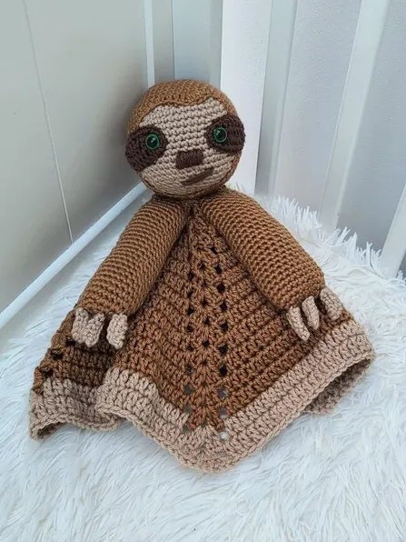 Smooch Sloth Lovey Crochet Pattern, Baby Comforter PDF Pattern - Crafting Happiness product image (1)