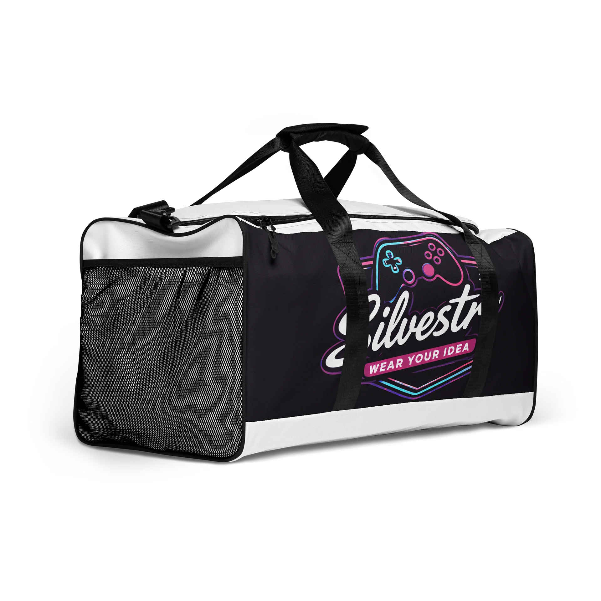 Neon Gaming Dreams All-Over Duffle Bag product image (2)