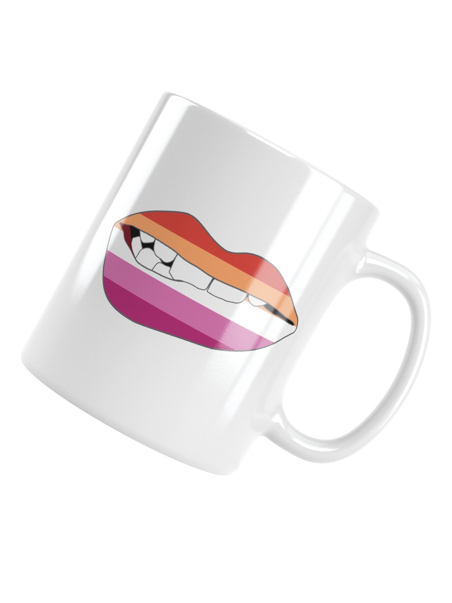 Lesbian Pride Flag Biting Lips Mug product image (4)