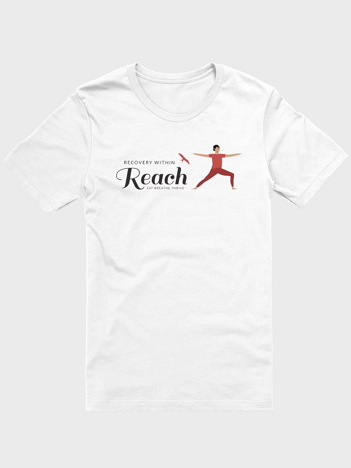 Recovery within Reach | white t-shirt warrior pose product image (1)