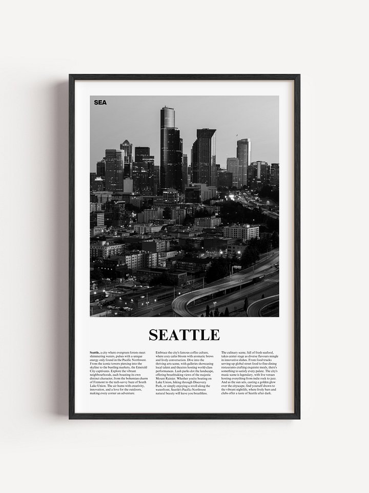 Seattle 04 Newspaper Poster | Framed product image (1)