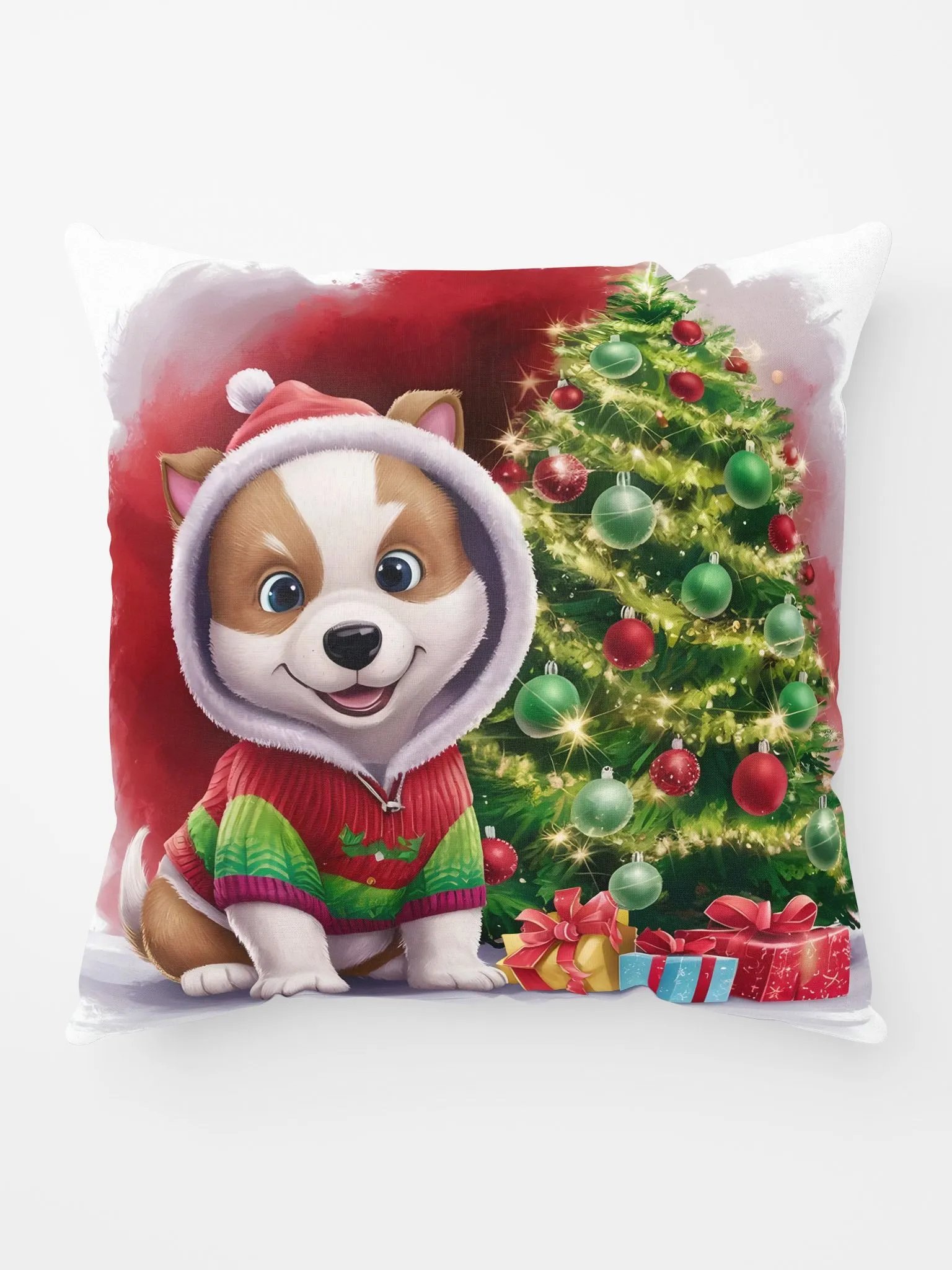 Festive Puppy Christmas Pillow product image (5)