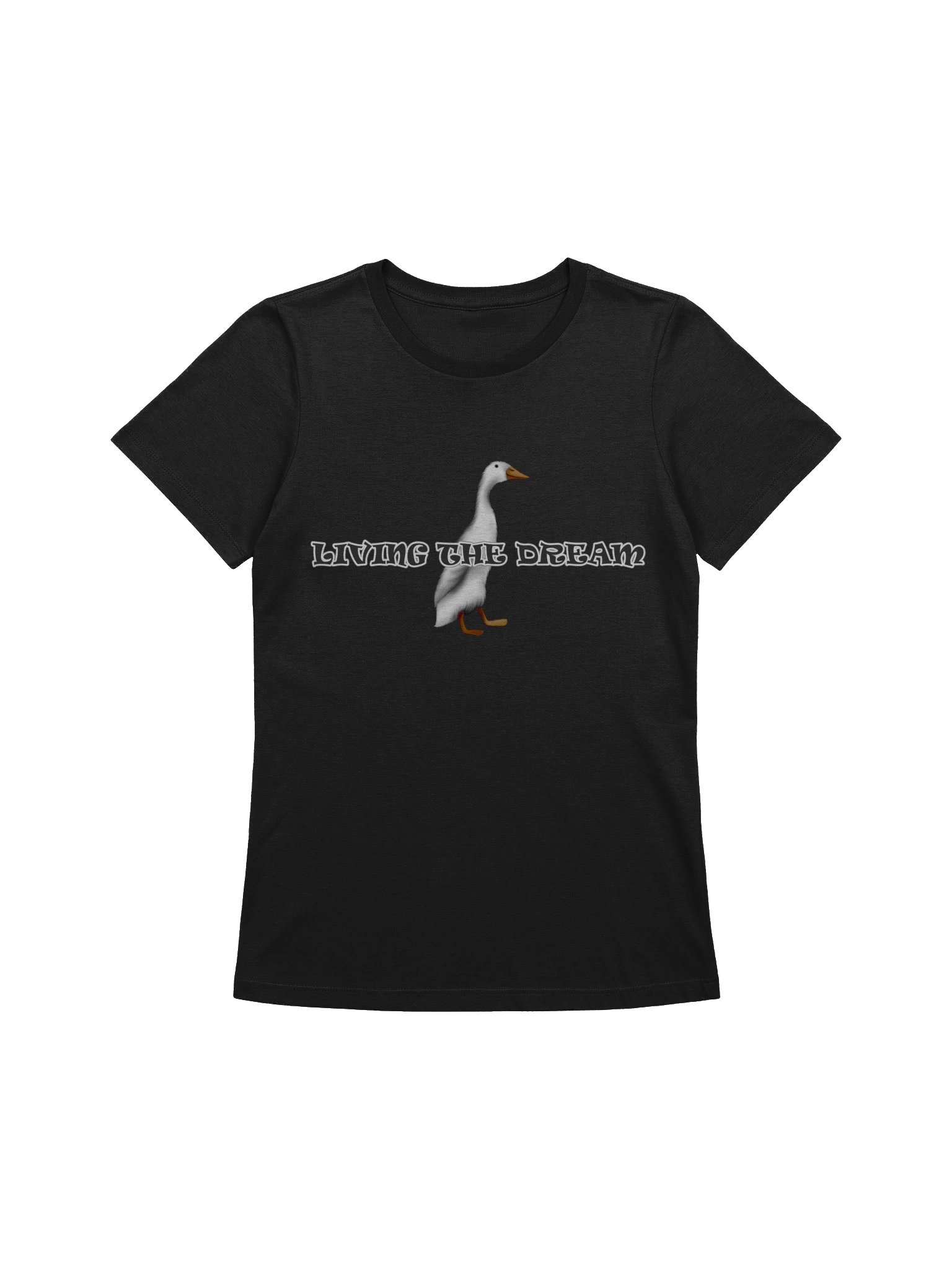 Duck "LIVING THE DREAM" T-Shirt. Women's Bella+Canvas Supersoft Relaxed-fit T-Shirt product image (1)