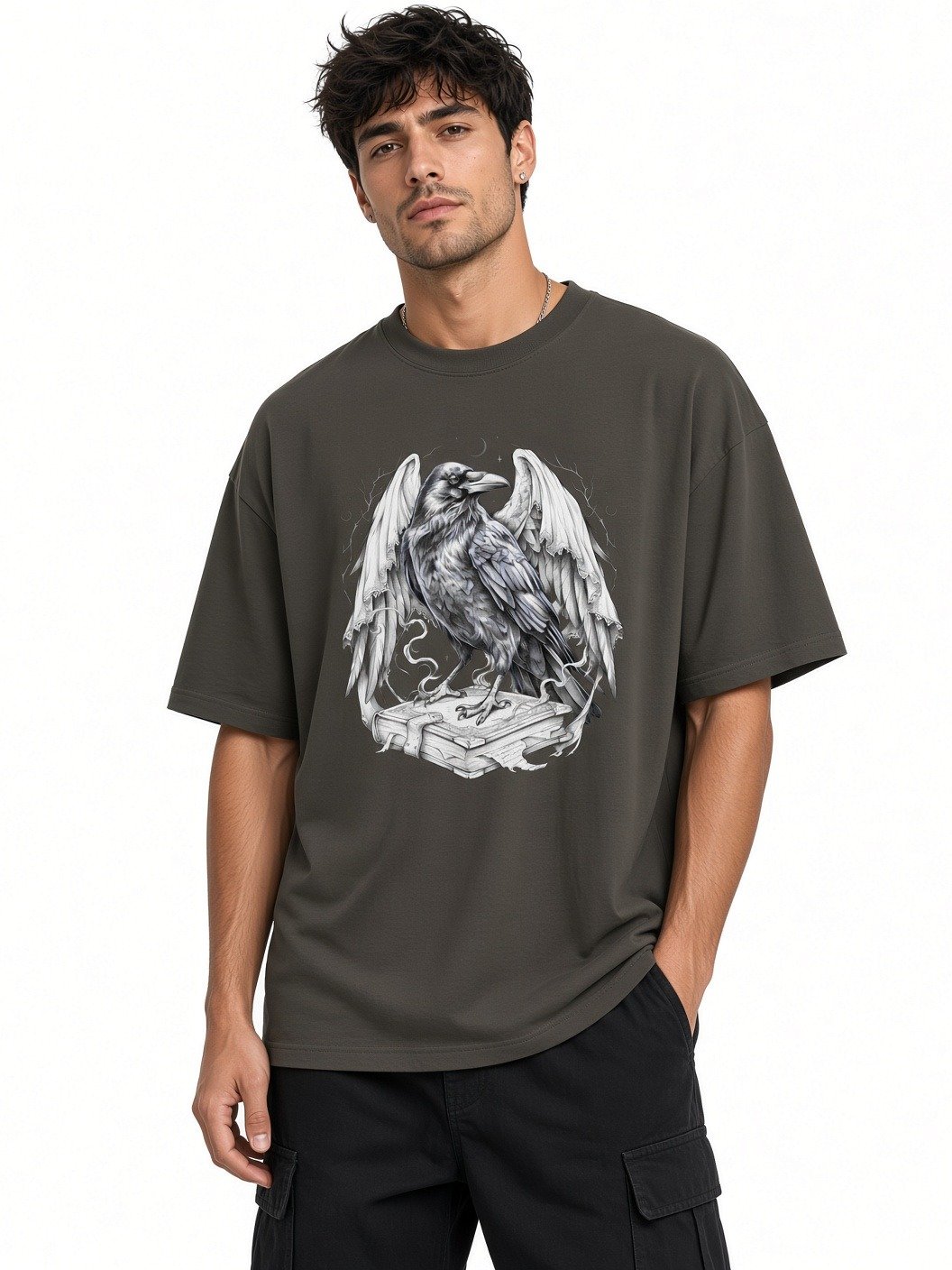 Grimoire Raven // Winged Codex Heavyweight Box Tee product image (2)