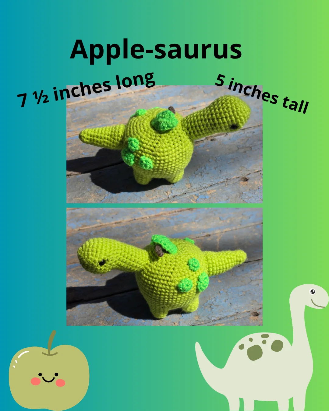 Apple-dino Plushie 🐑 product image (1)