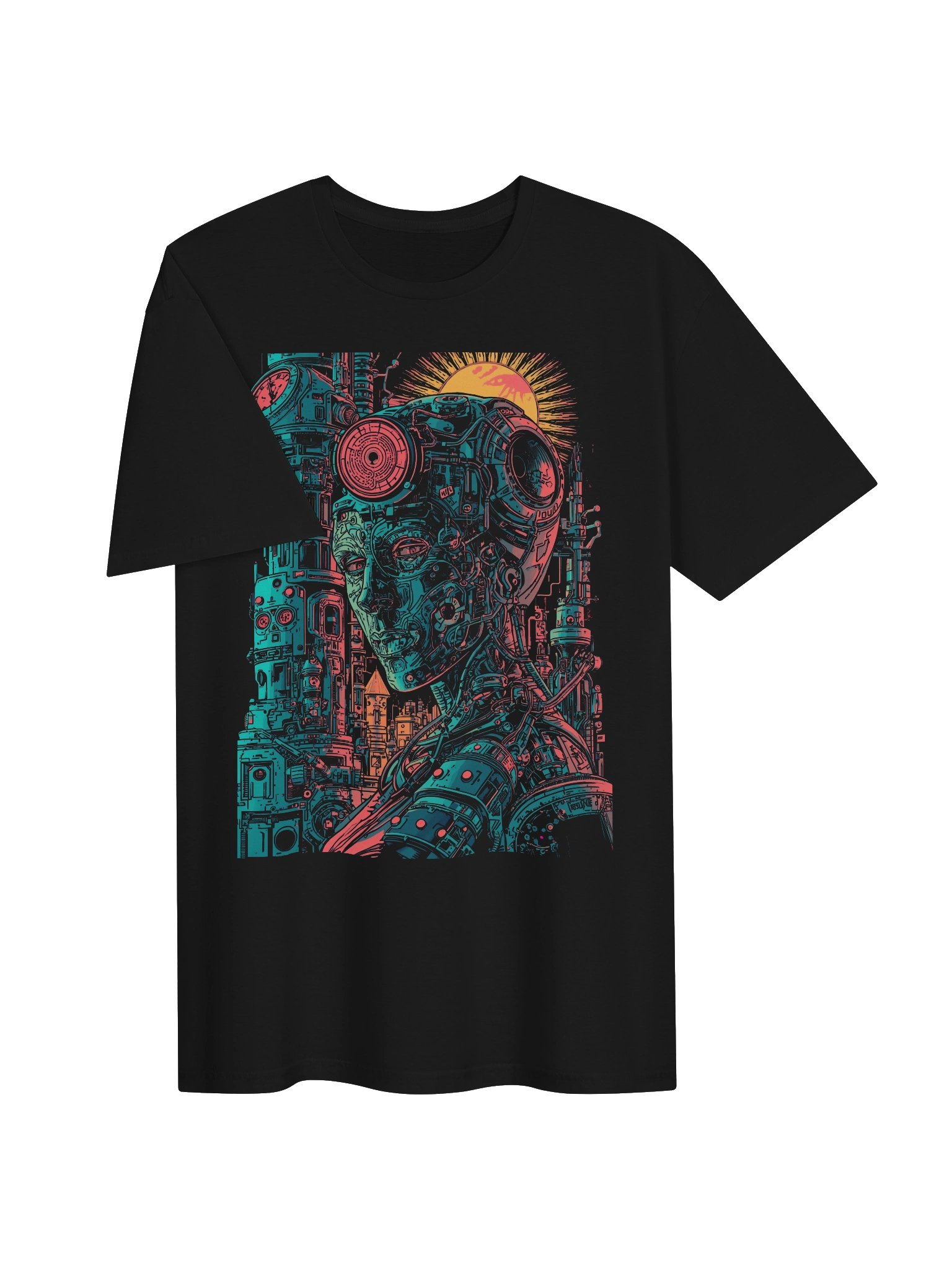 Neon Cyborg Sun T-Shirt product image (6)