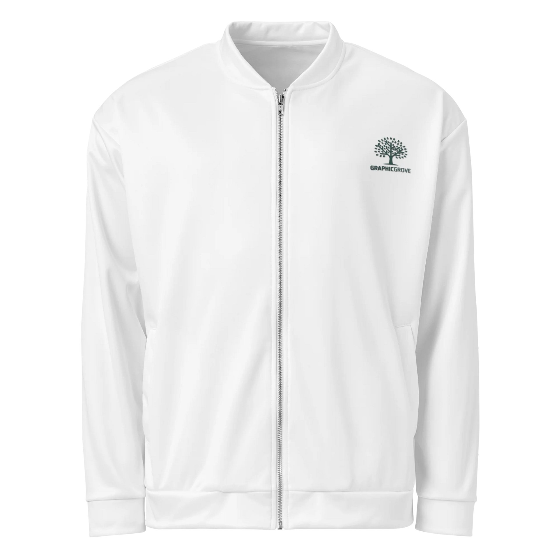 Graphic Grove Unisex All-Over Print Bomber Jacket - White, Nature-Inspired Design, Midweight product image (1)
