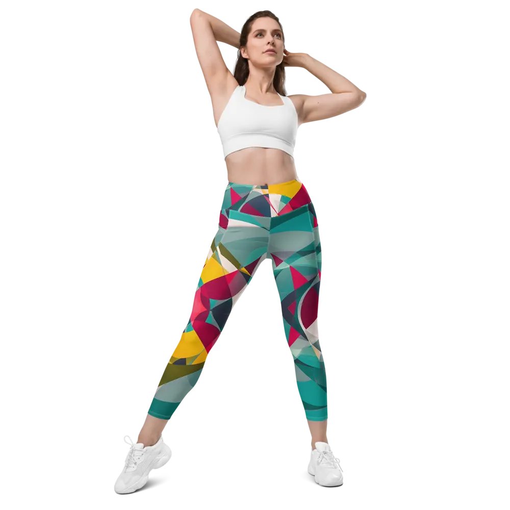 Abstract Lithographic Pattern Design Leggings with pockets - V9 product image (6)
