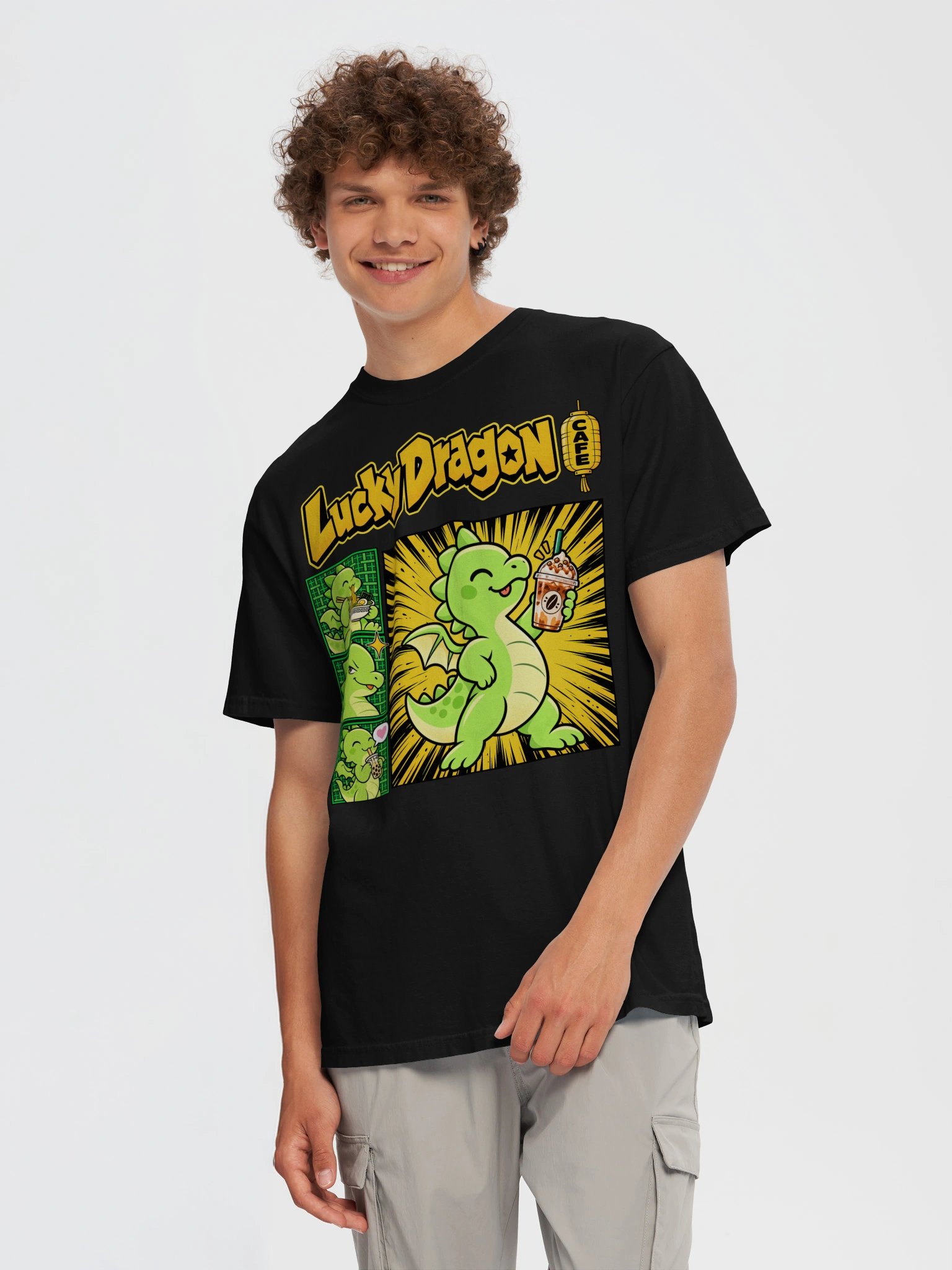 Lucky Dragon Cafe | Coffee Dragon Graphic T-Shirt product image (5)