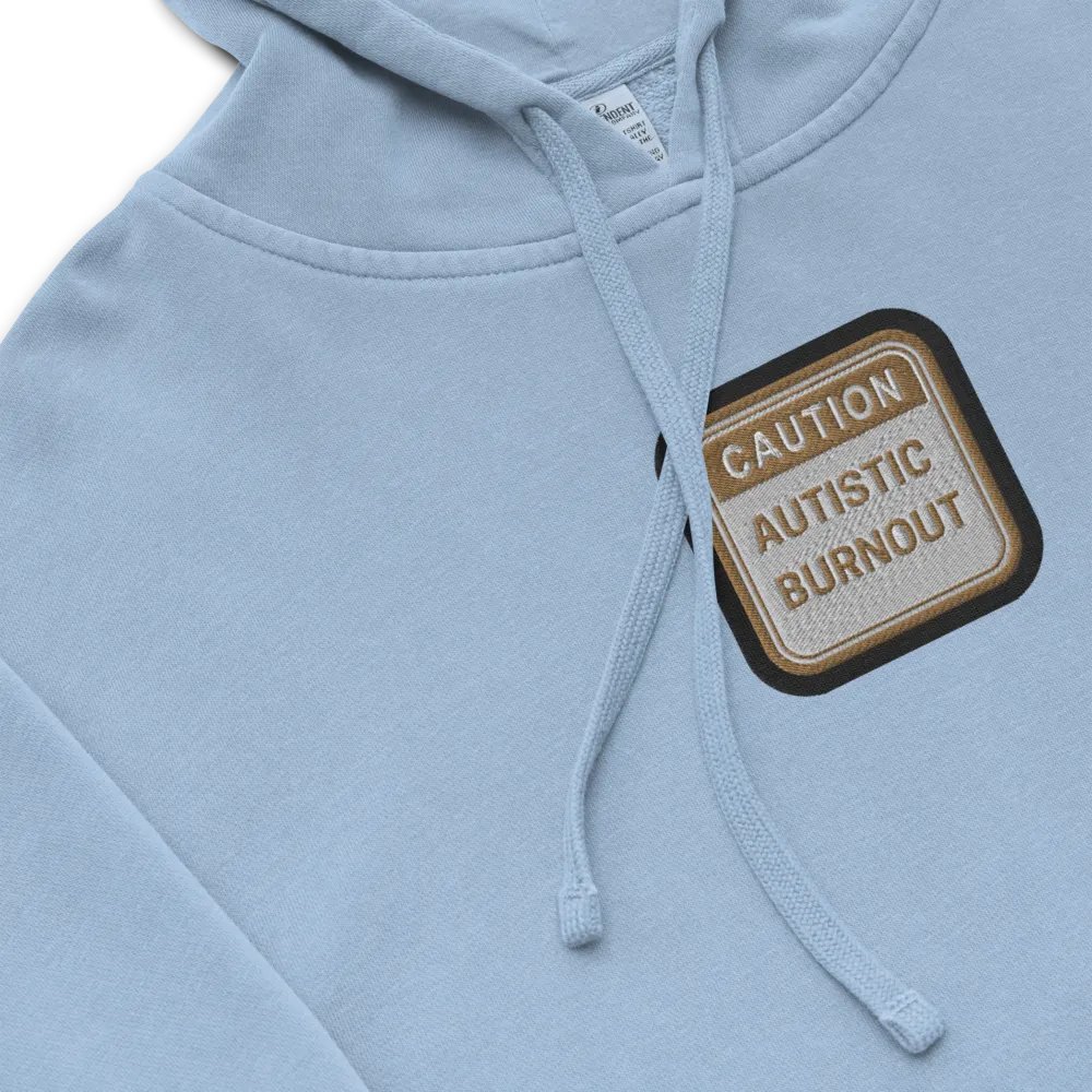 CAUTION: ASD BURNOUT embroidered pigment hoodie (brown bubble design) product image (1)
