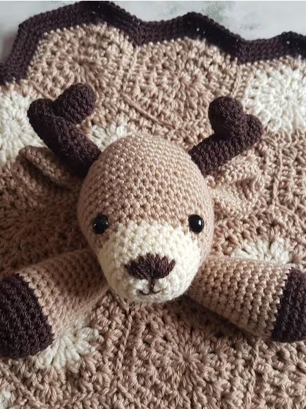 Baby Deer Lovey Crochet Pattern Amigurumi Security Blanket PDF Pattern - Crafting Happiness product image (2)