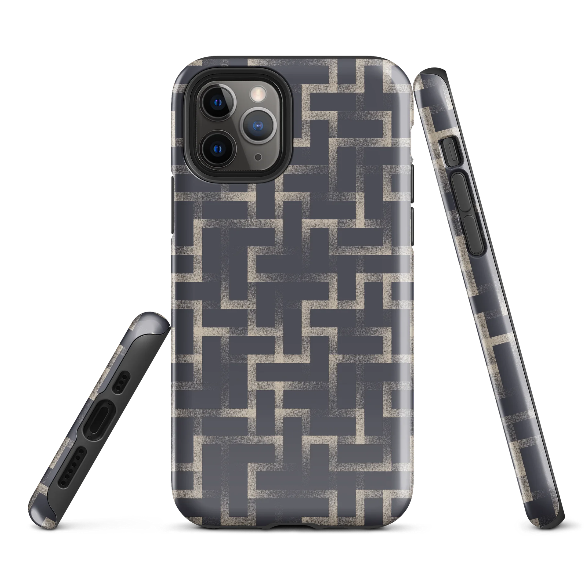 Protective iPhone Case with Geometric Grid Pattern product image (3)