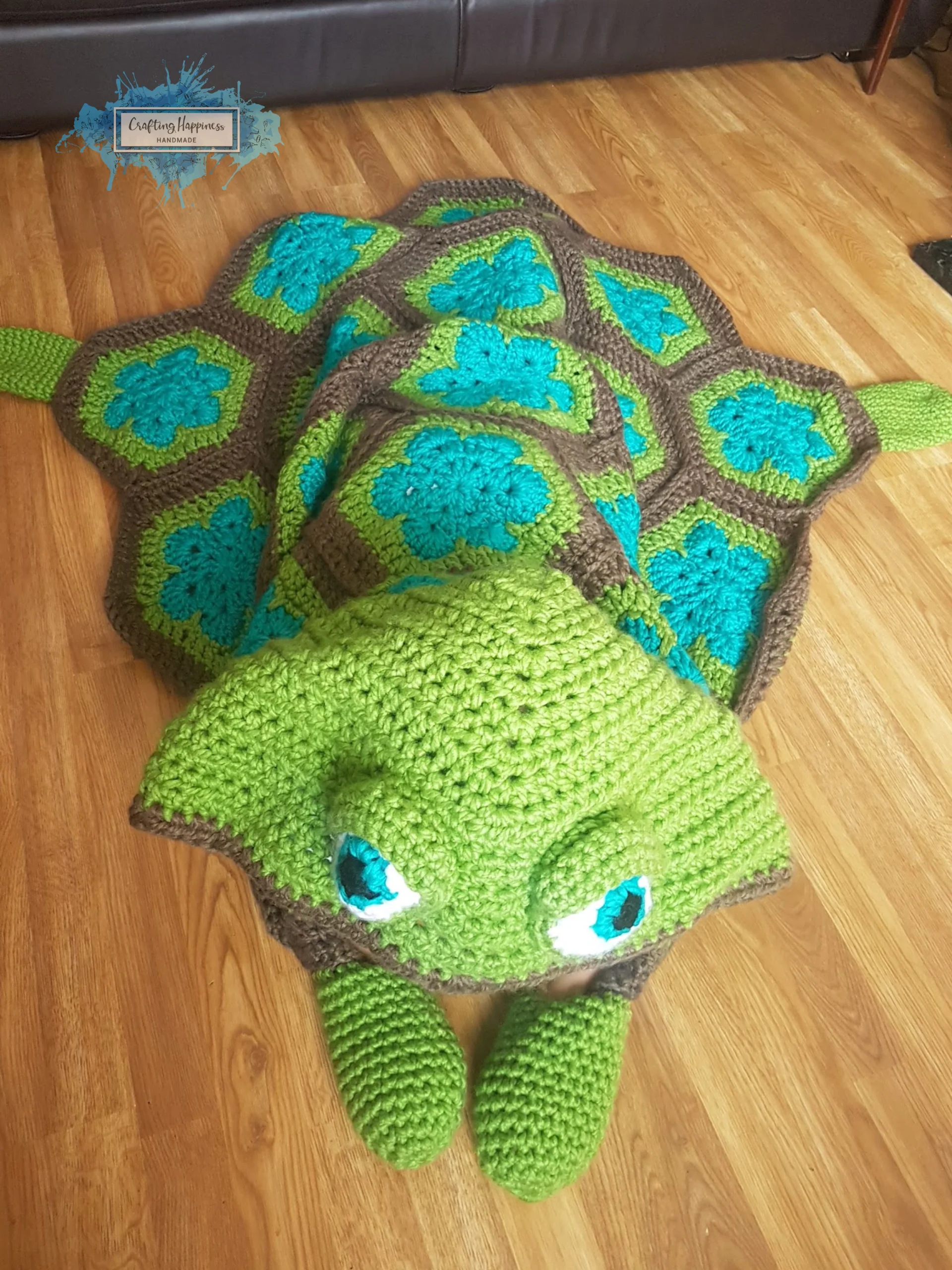 Sea Turtle Hooded Blanket Crochet Pattern - Adult & Child Sizes (PDF Pattern) product image (3)