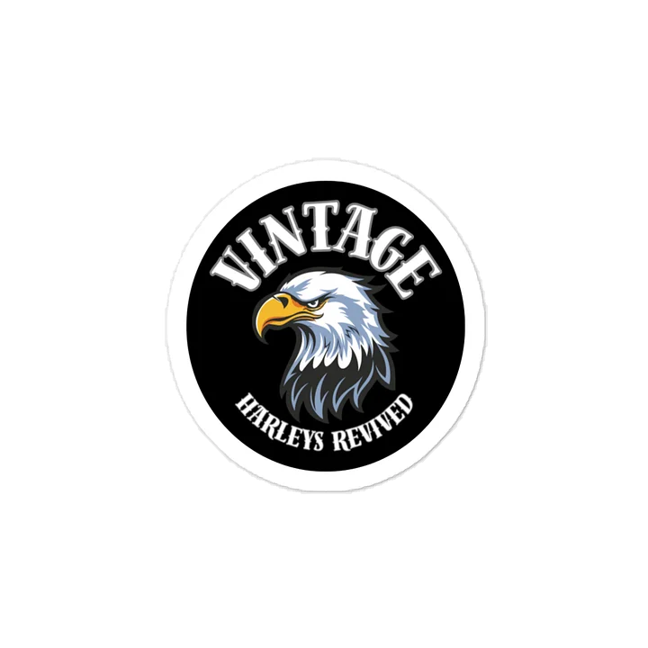 Vintage Harleys Revived Eagle Sticker – Black Round product image (1)