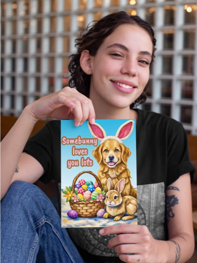 Adorable Happy Dog in Bunny Ears Greeting product image (39)