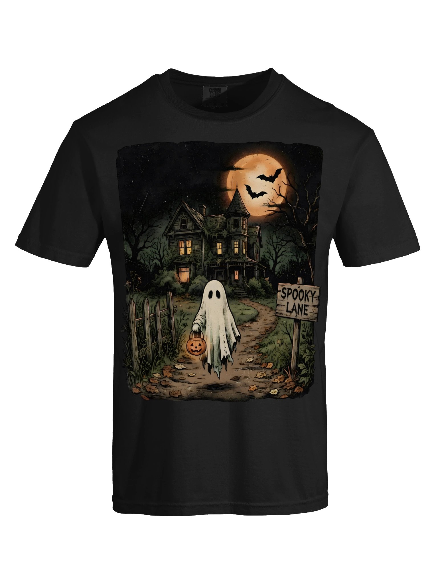 Spooky Lane – Haunted House Halloween T-Shirt product image (4)