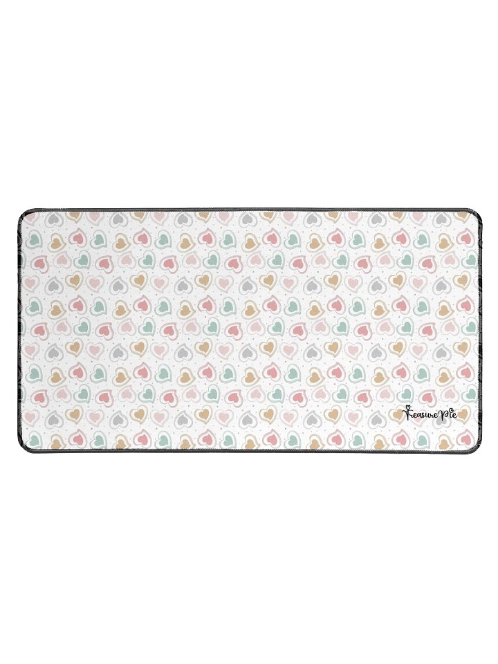 Colorful Pastel Hearts Desk Mat by Treasure Pie product image (1)