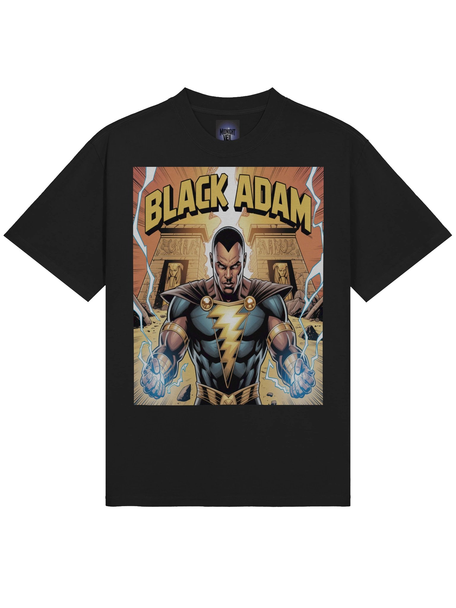 Black Adam Power of Shazam Oversized Faded T-Shirt – Kahndaq Eclipse Fury product image (5)