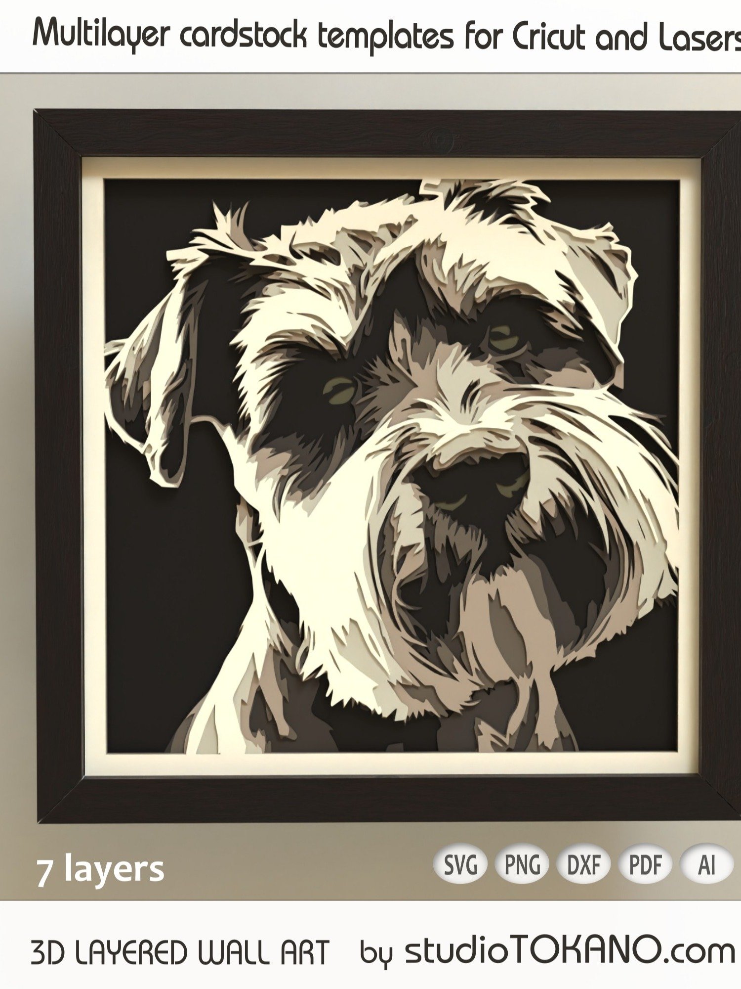 Dog bundle 3D layered files product image (8)