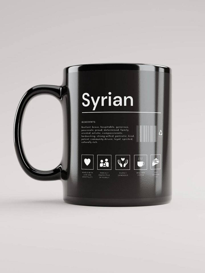 Syrian Mug Funny Description Barcode Label product image (1)