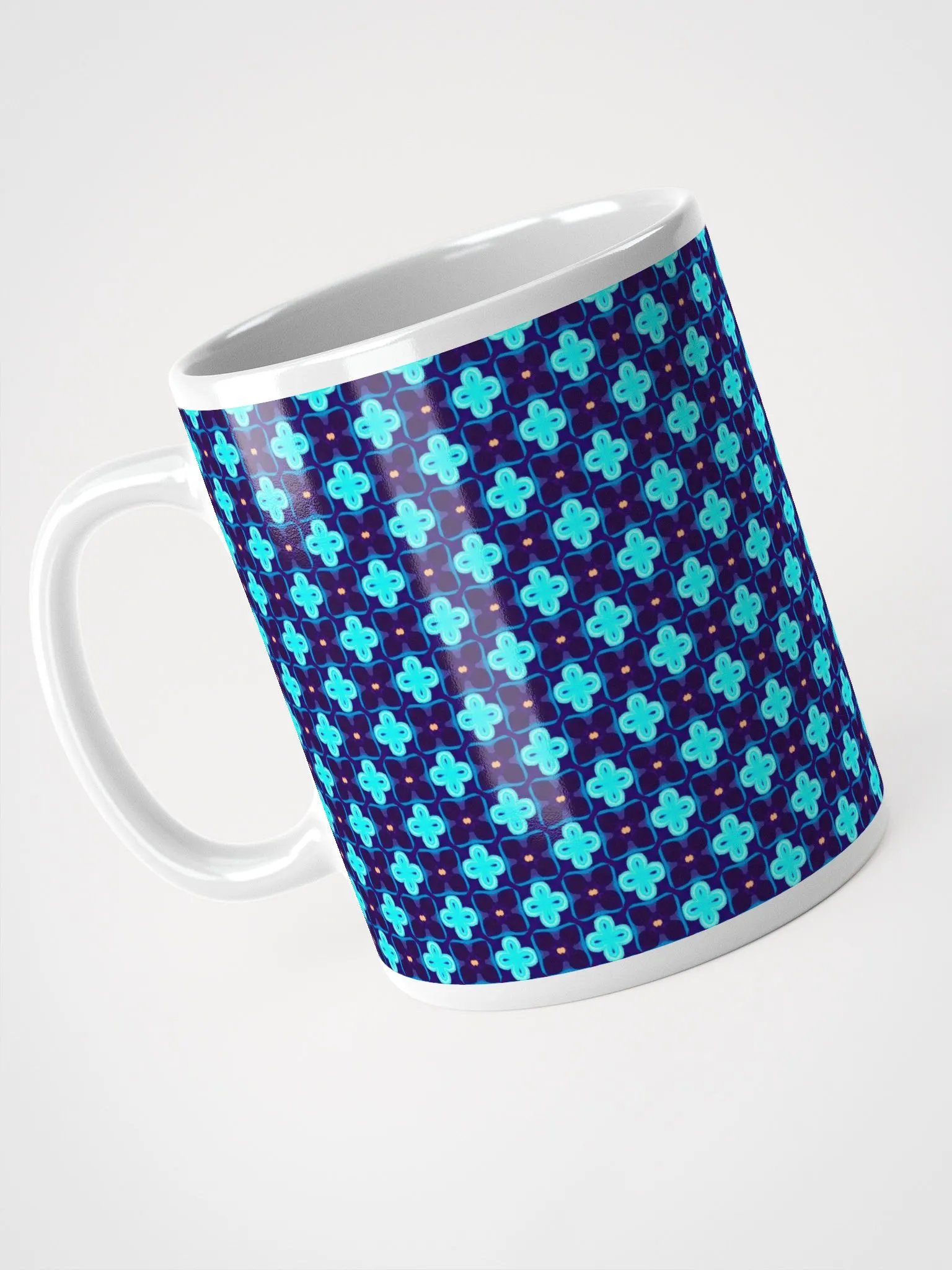 Blue & Black Seamless Patterned Ceramic Mug product image (4)