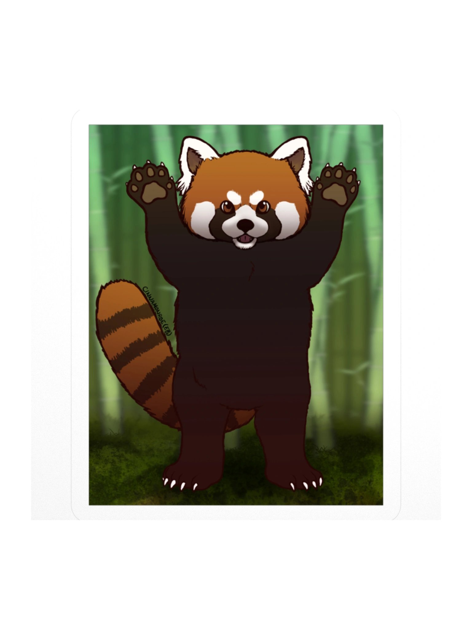 Red Panda Scare Sticker product image (1)