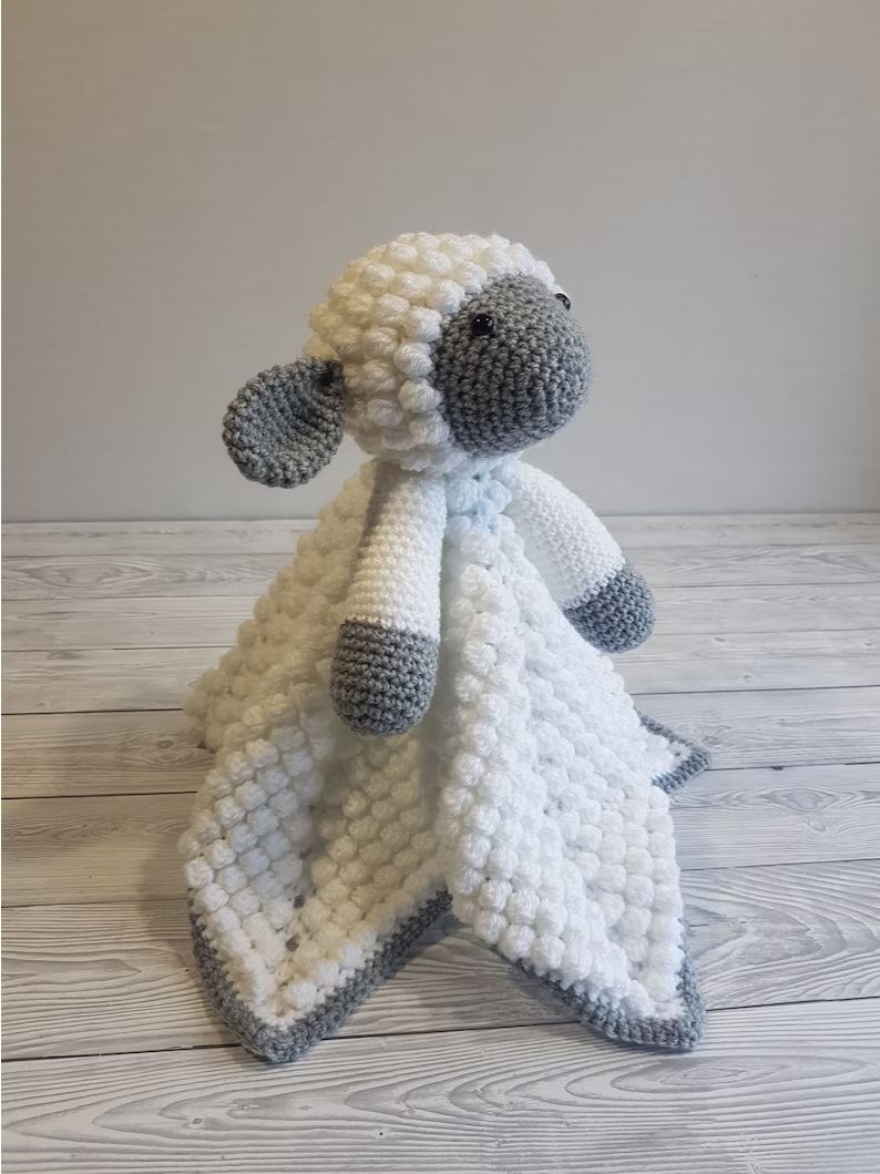 Crochet Lamb Lovey Pattern Baby Comforter Blanket (PDF Pattern) Crafting Happiness product image (4)