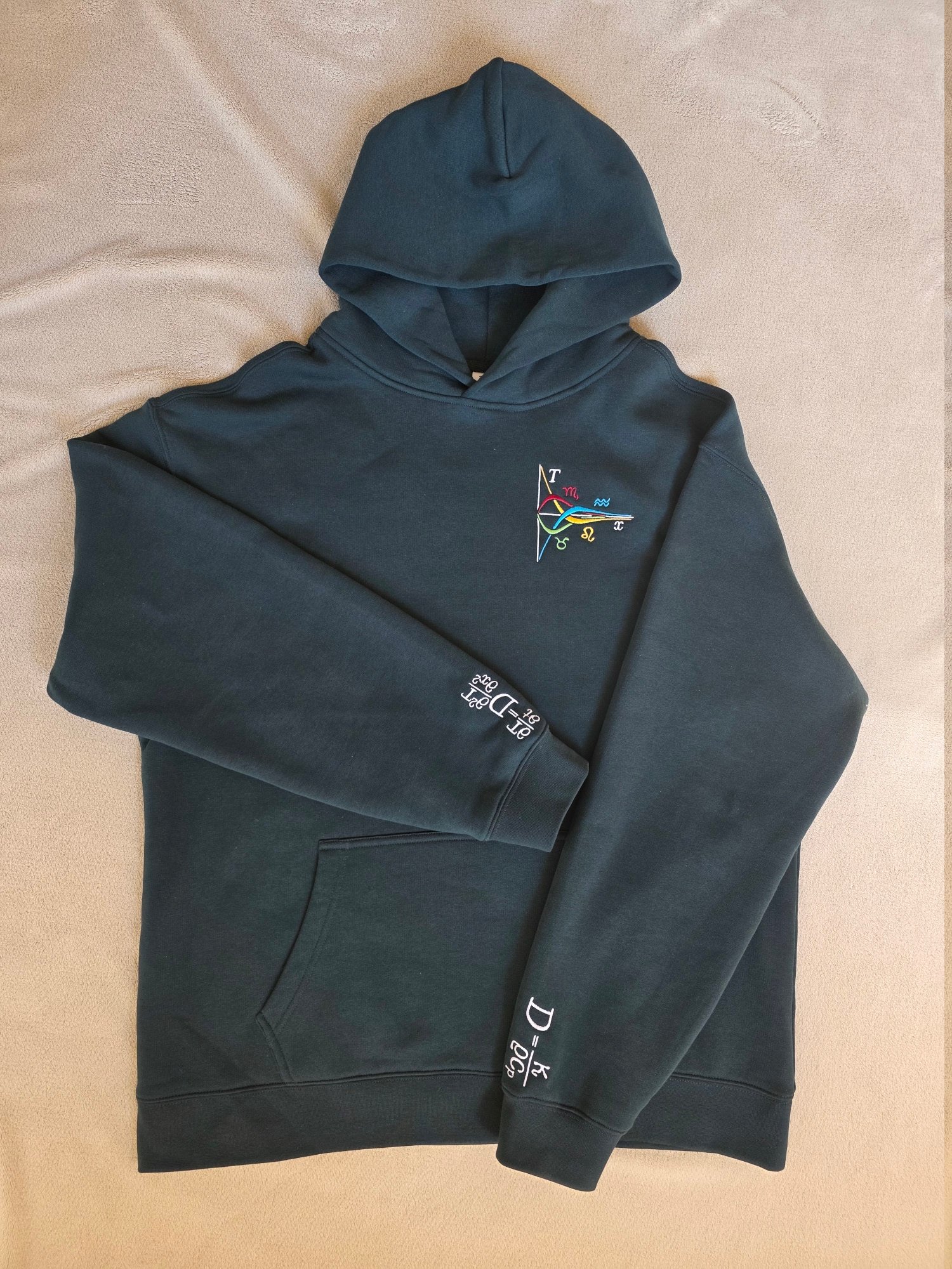Temperature Waves - Embroidered Physics Art Unisex Premium Hoodie product image (6)