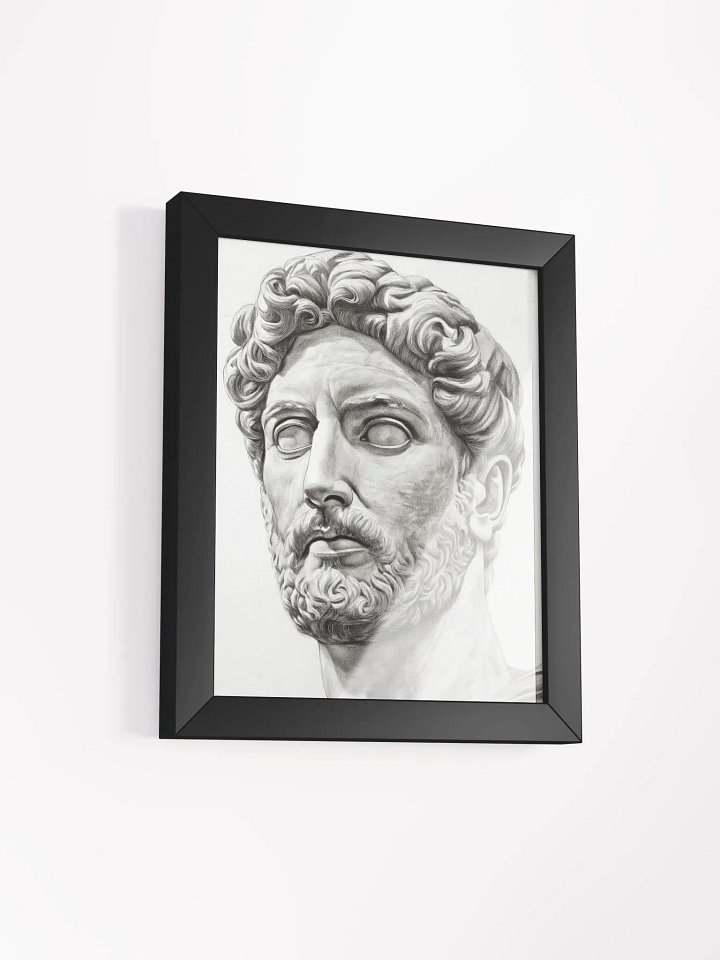Cultural Vanguard: Emperor Hadrian — Charcoal Portrait Art Print (8×10) | Ancient Rome Classical Wall Art | Minimalist Black & White product image (1)