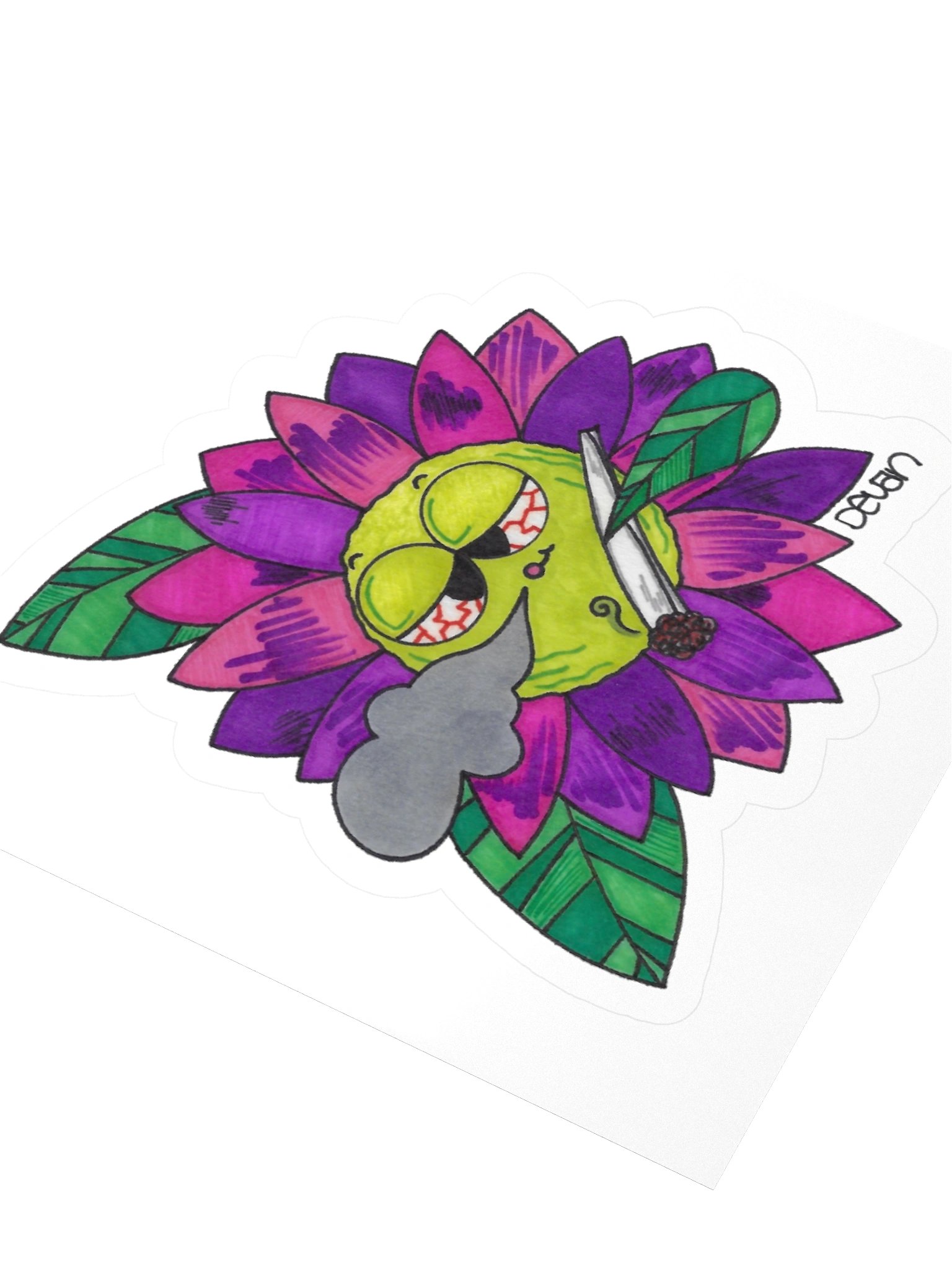 Magenta Stoner Flower Sticker product image (3)