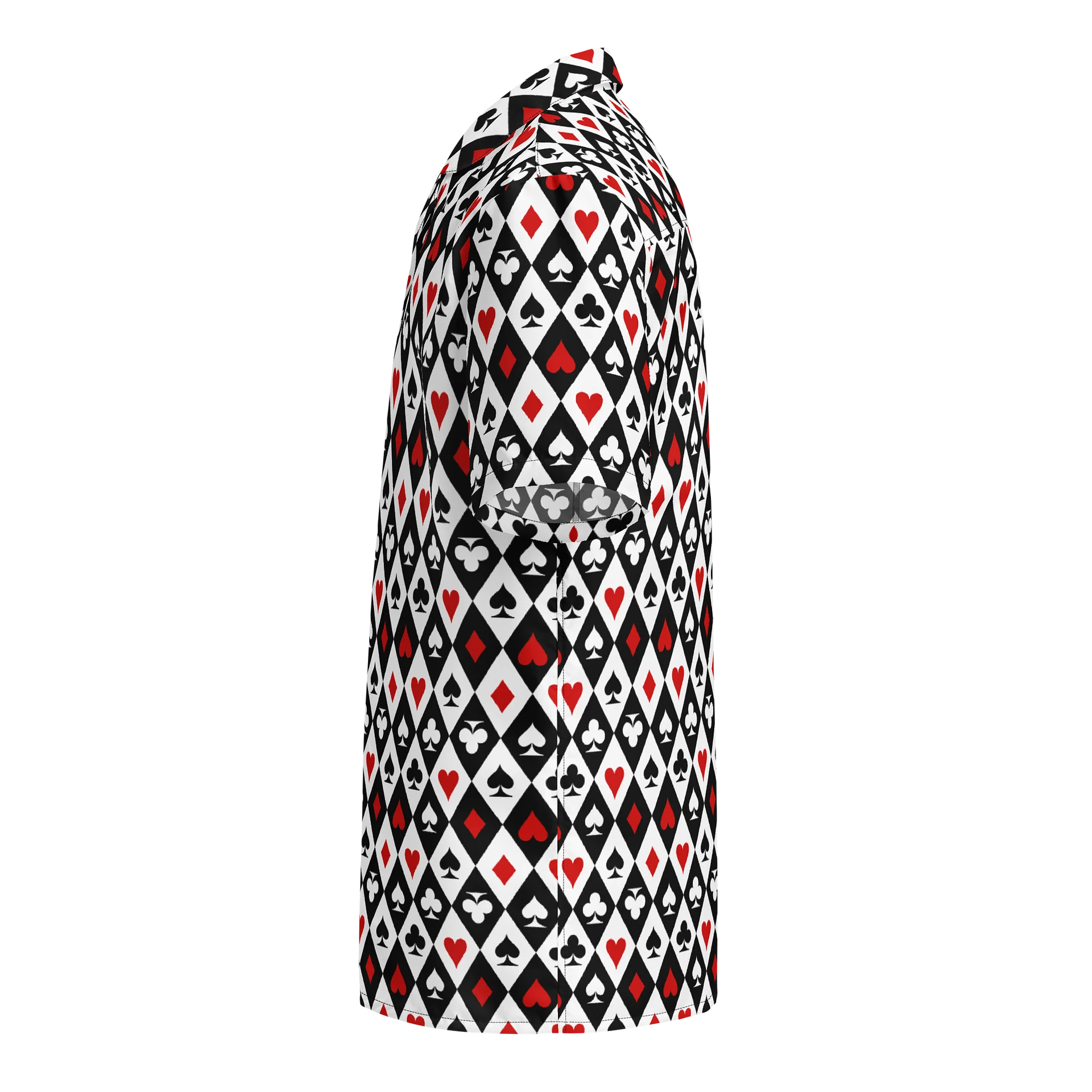 Retro Playing Card Suits Argyle All-Over Print Unisex Button Shirt product image (5)