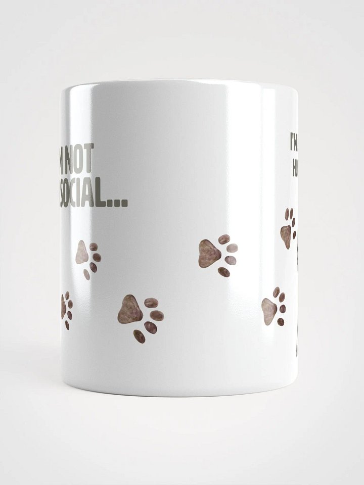 Cat Chat: "I'm not antisocial. I'm just allergic to people nonsense." White glossy mug product image (2)