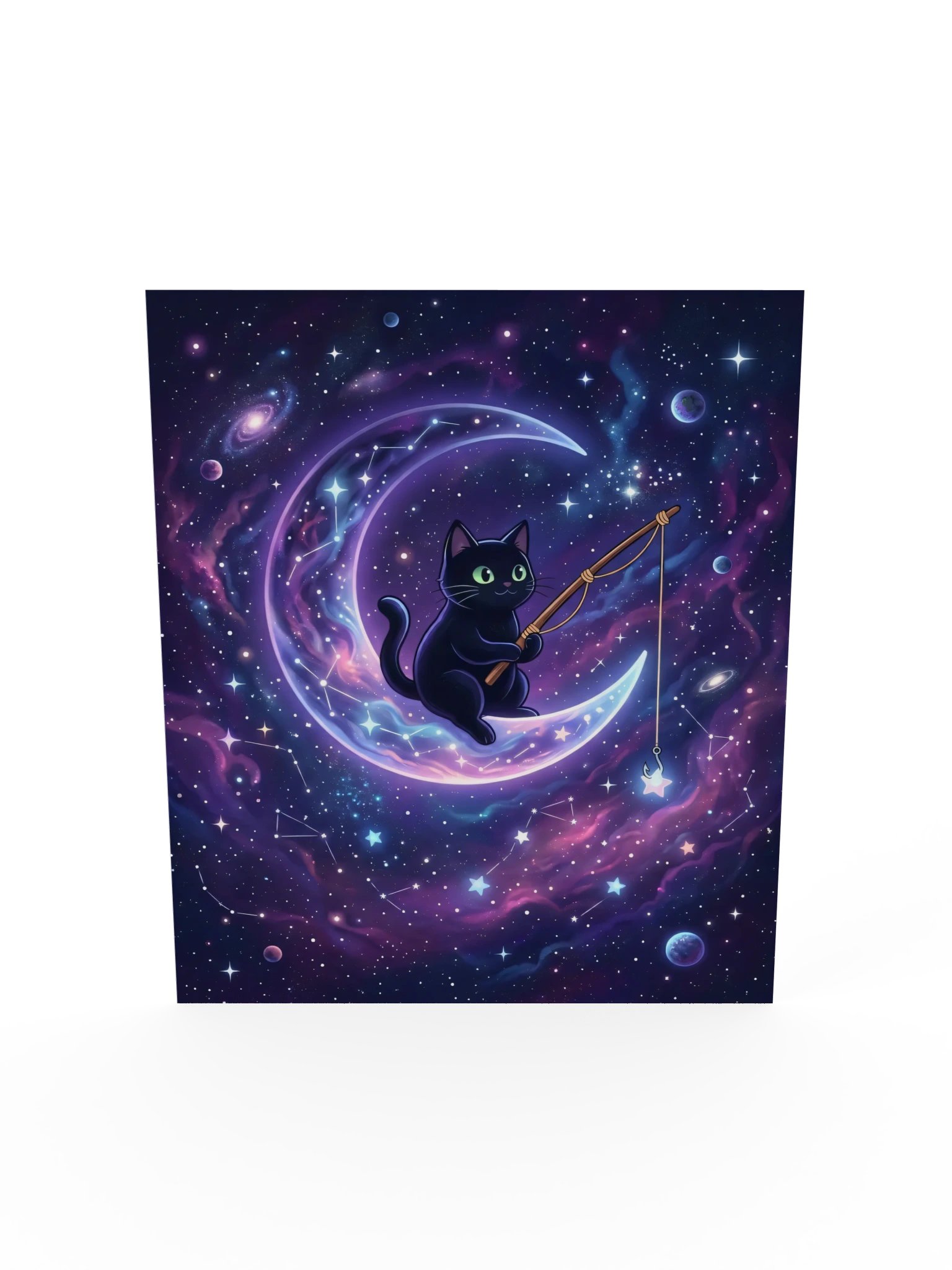Moon Fishing Cat Poster product image (19)