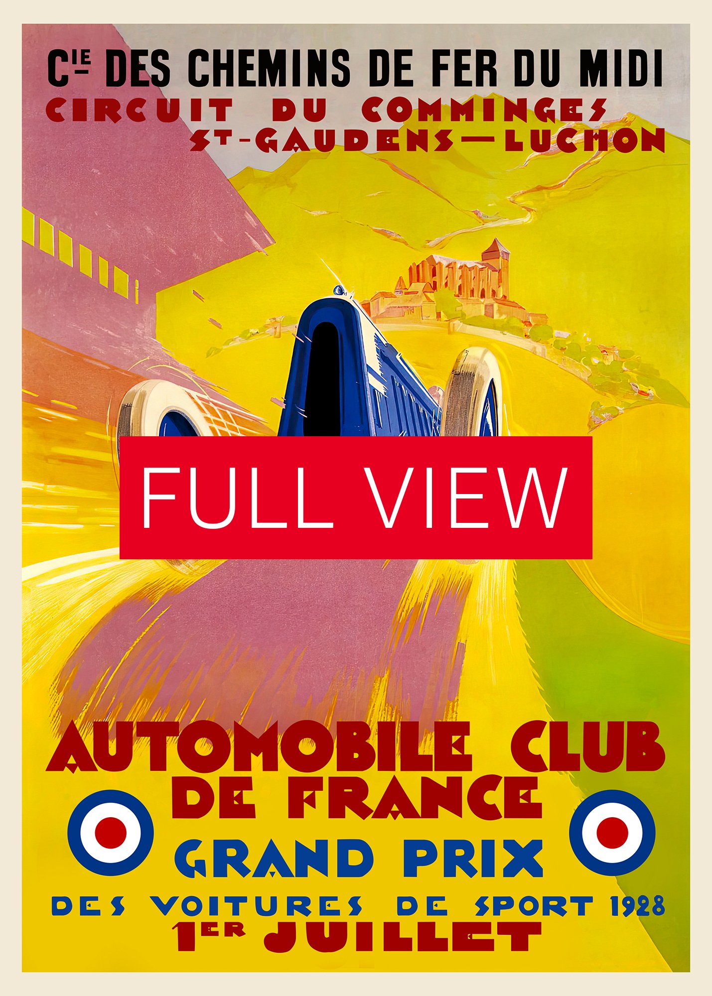 France Monaco Vintage F1 Grand Prix, 1928 poster — Vintage Formula 1 poster, Monaco Grand Prix poster, retro travel poster, retro travel art product image (3)