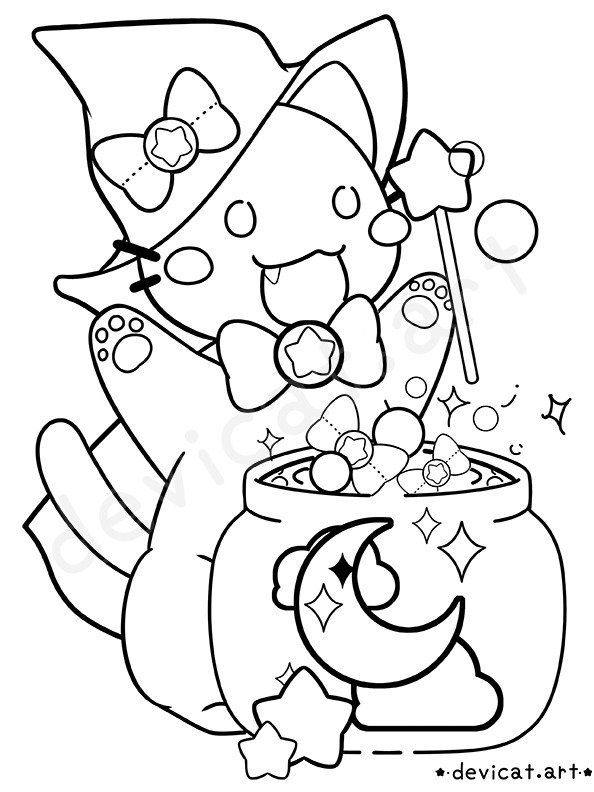 CandiCat Witch 2025 Coloring Page product image (1)