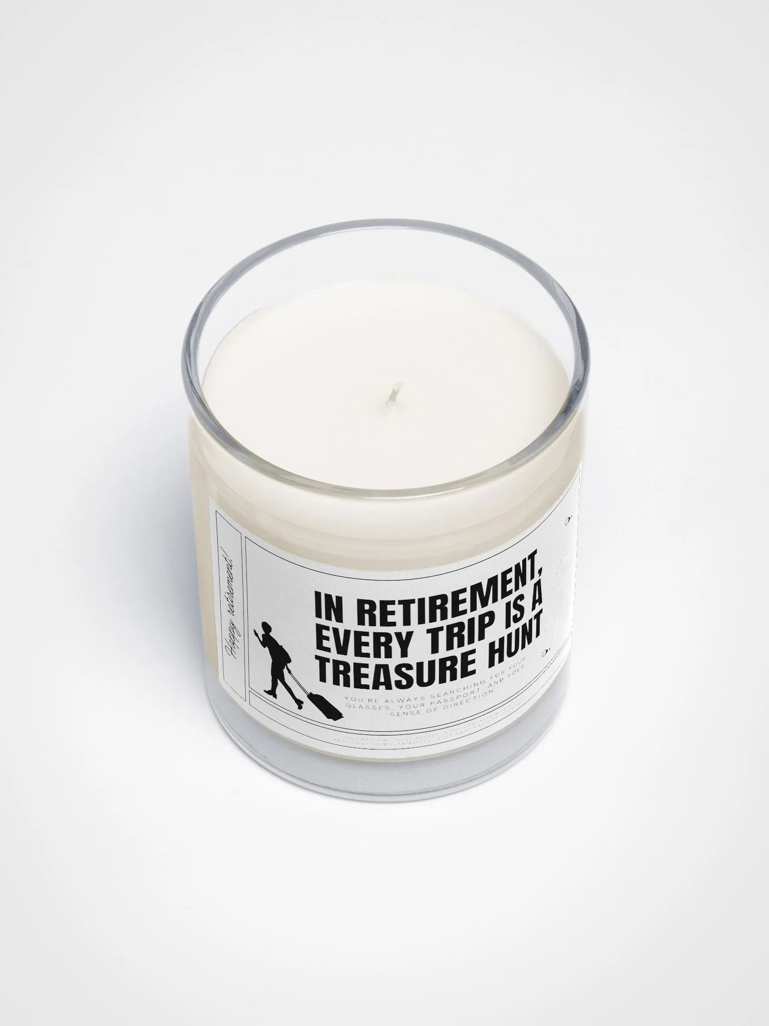 Funny retirement gift for a retired travel addict - Soy wax vegan candle product image (4)