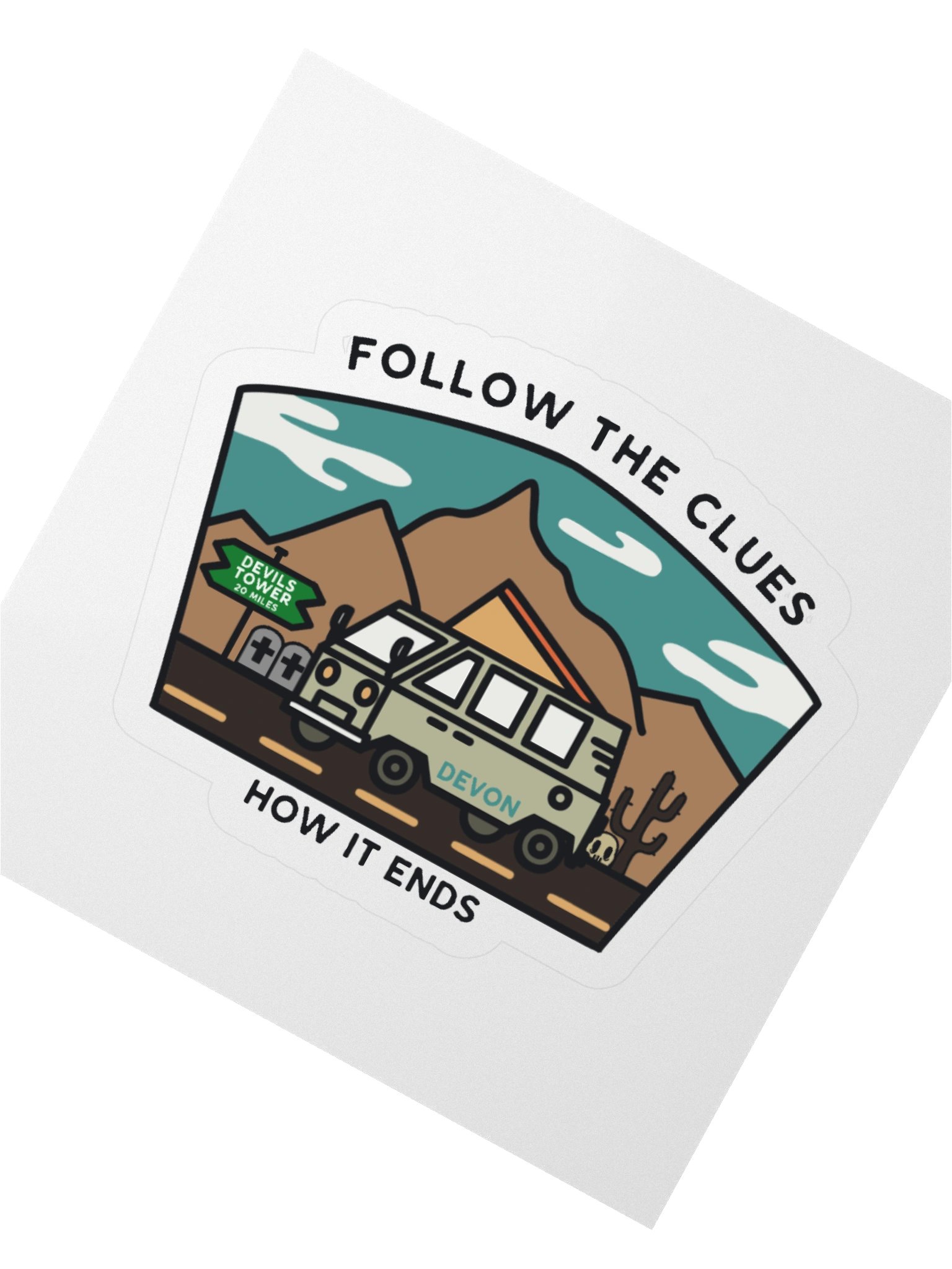 FOLLOW THE CLUES, Devon Sticker product image (2)