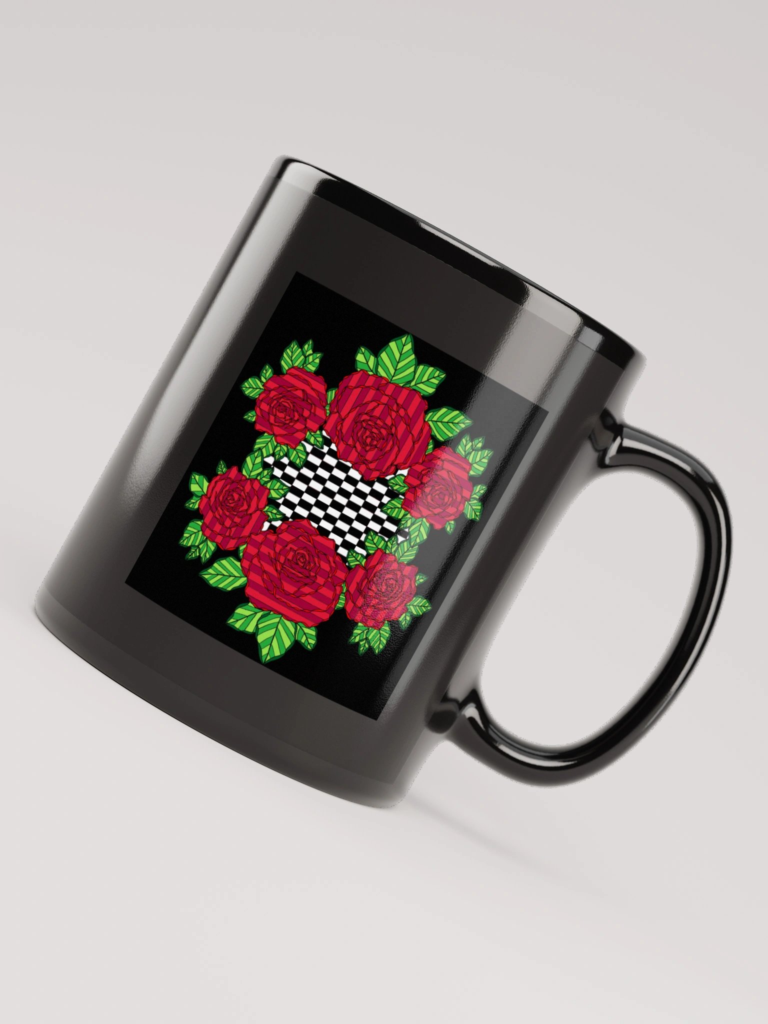 Black Glossy Mug (Rose-Black) product image (6)