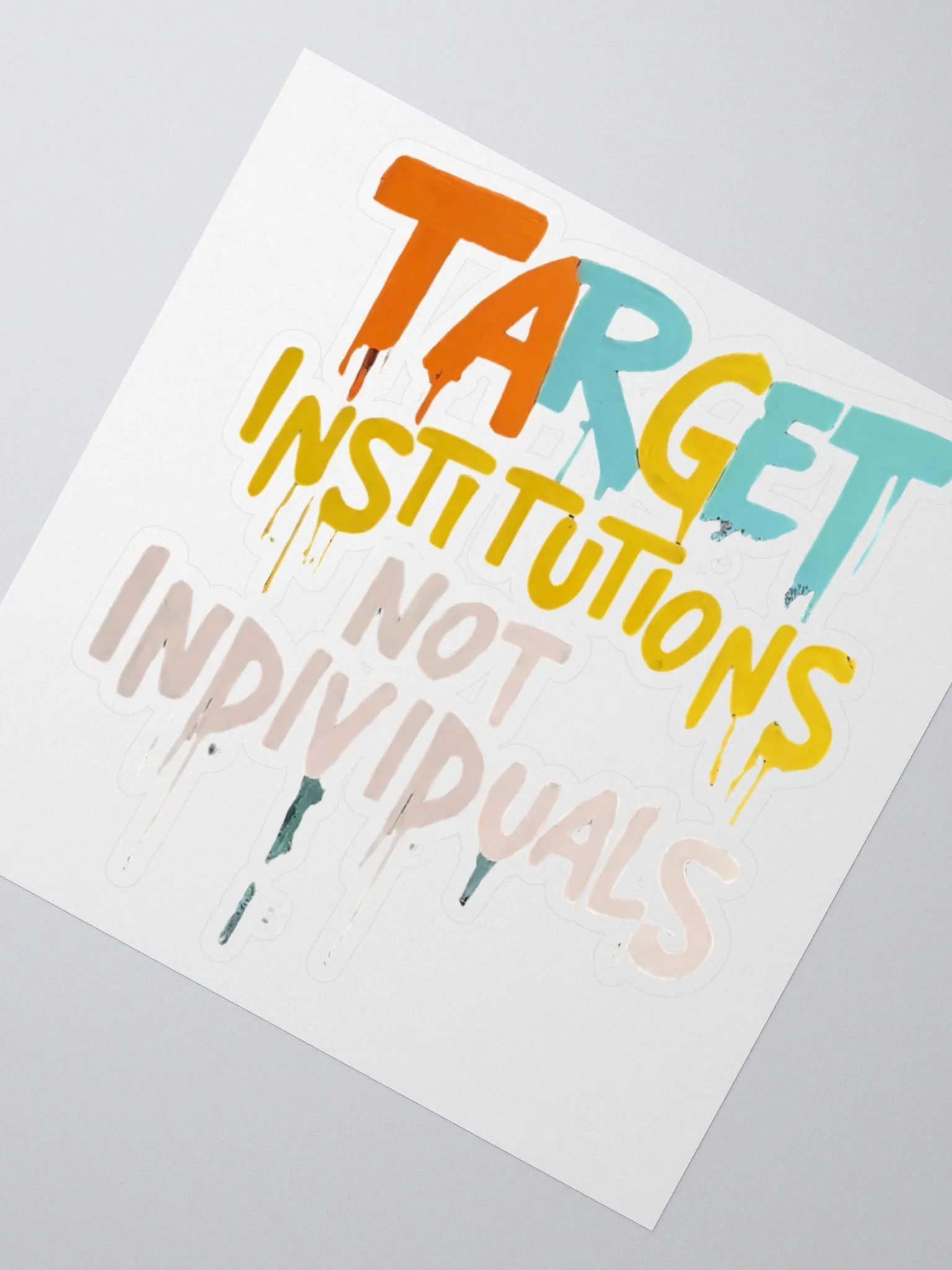 'Target Institutions Not Individuals' @balajis Laptop Grade Stickers (ORIGINALS x @tuojilau) product image (2)