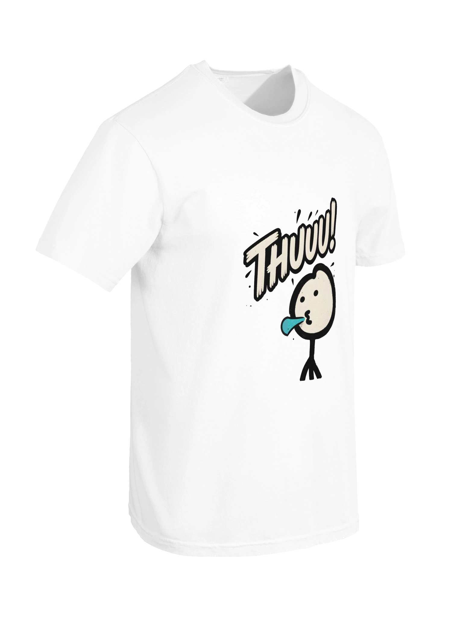 Thuuu Printed Unisex T-Shirt in White | Funny Cartoon Spit Graphic Tee product image (10)