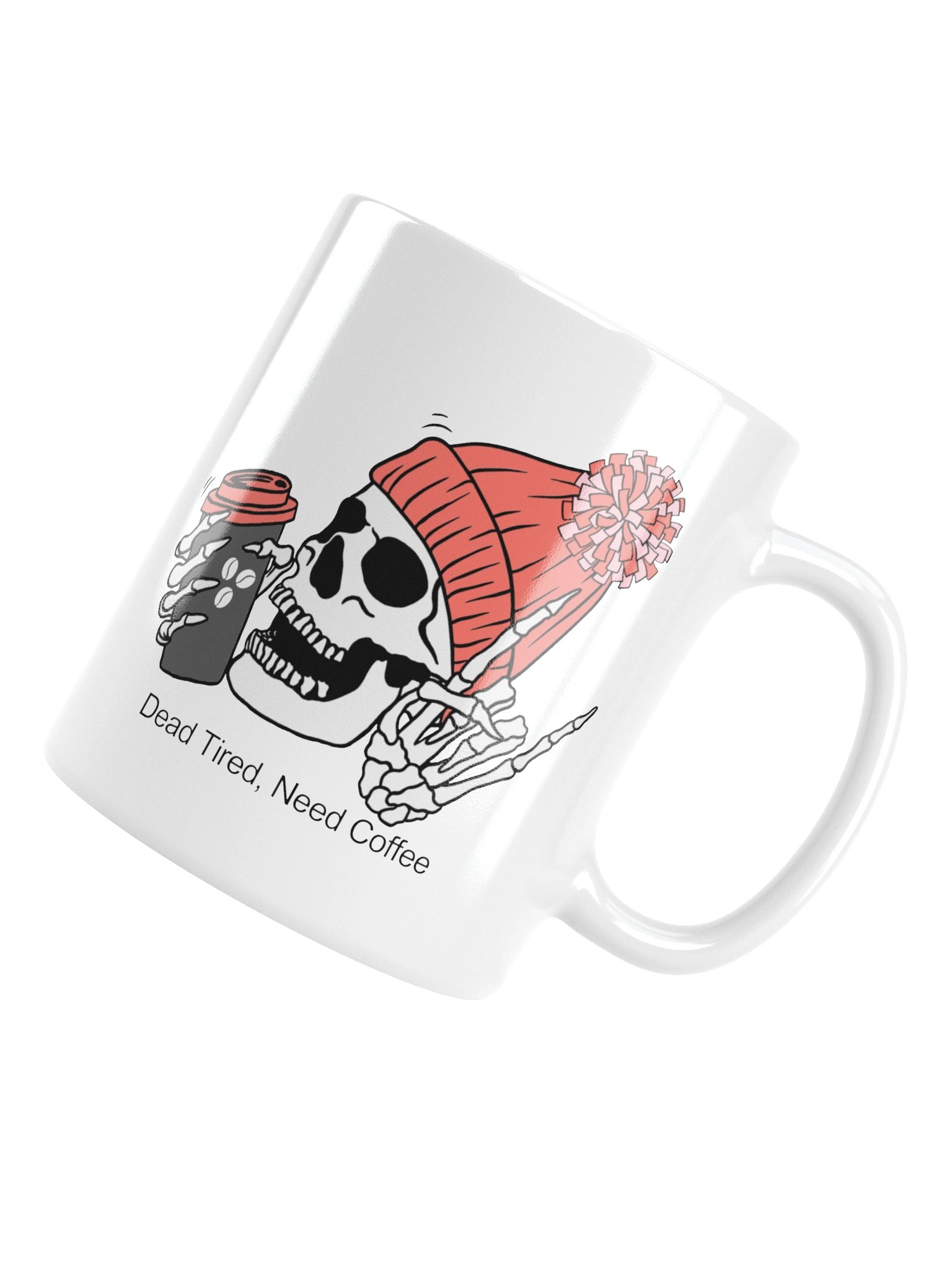 Rosey “Dead Tired, Need Coffee.” Skeleton Ceramic Mug product image (5)
