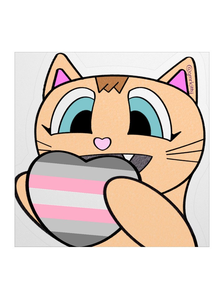 Demigirl Pride Kitty Sticker product image (1)