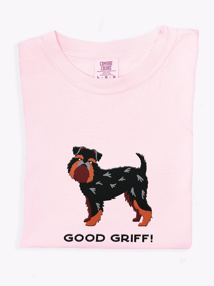 Good Griff T-Shirt(Embroidered) of a Brussels Griffon(Black & Tan) product image (1)