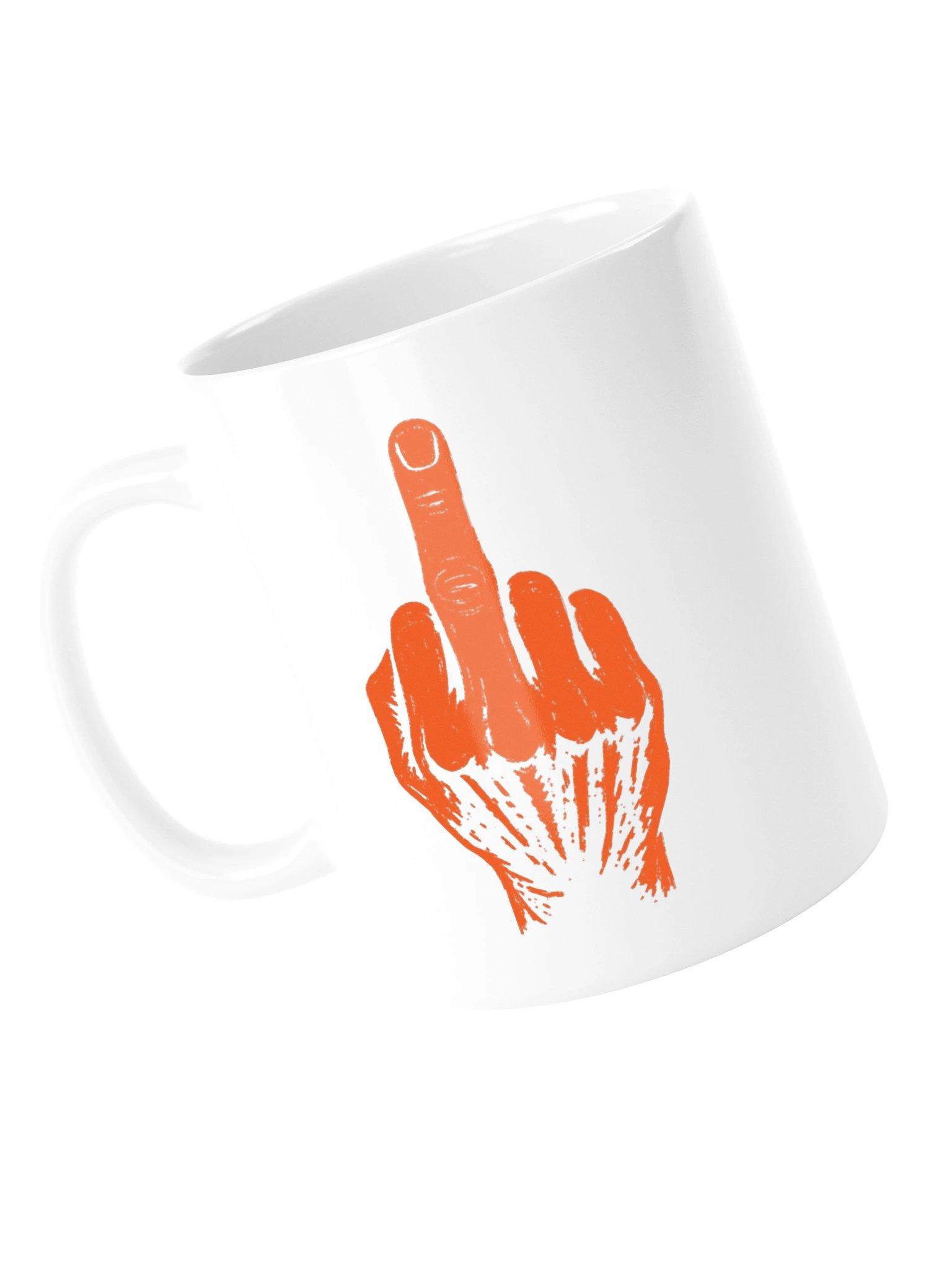 No ShopCo Middle Finger White Mug - Orange Artwork product image (5)