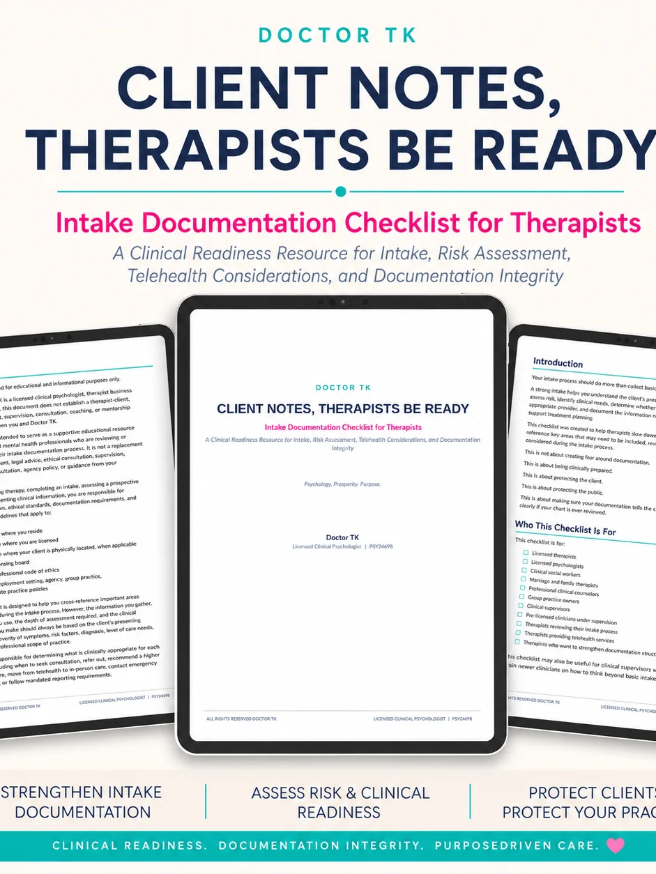 CLIENT NOTES GUIDE - THERAPIST BE READY!