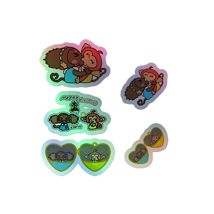 Holographic Monkey Yuri Stickers product image (1)