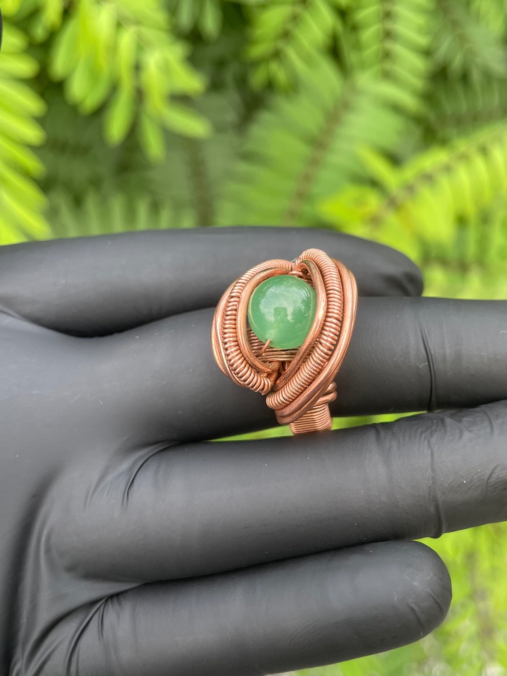 Handcrafted Copper Crystal Rings — Tiger Eye, Green Aventurine & Amethyst. product image (4)