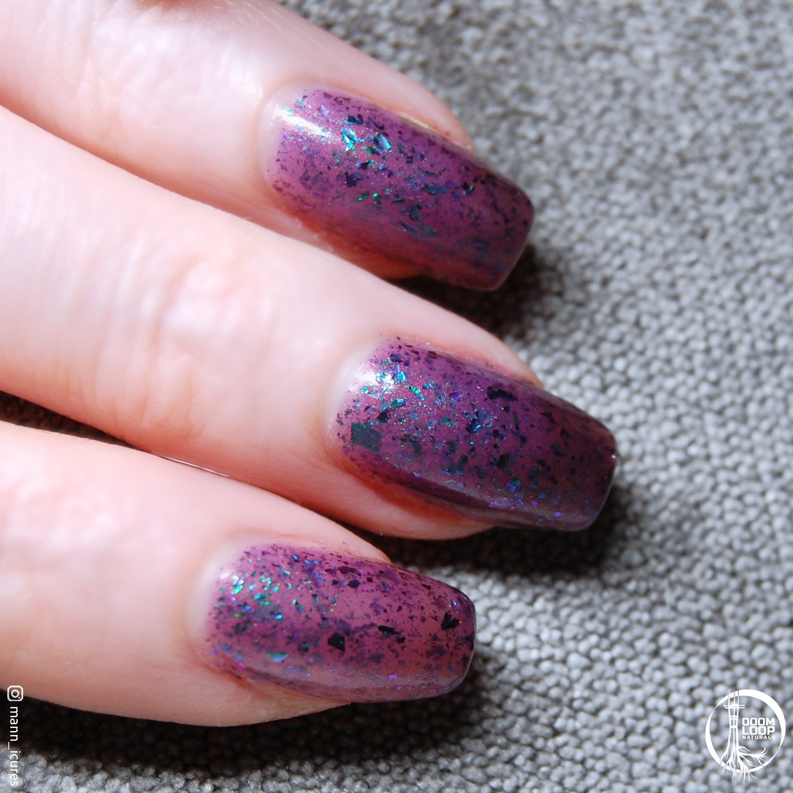 COUCH FKR - Dark Plum to Pink Thermal Green Flake Nail Polish product image (2)