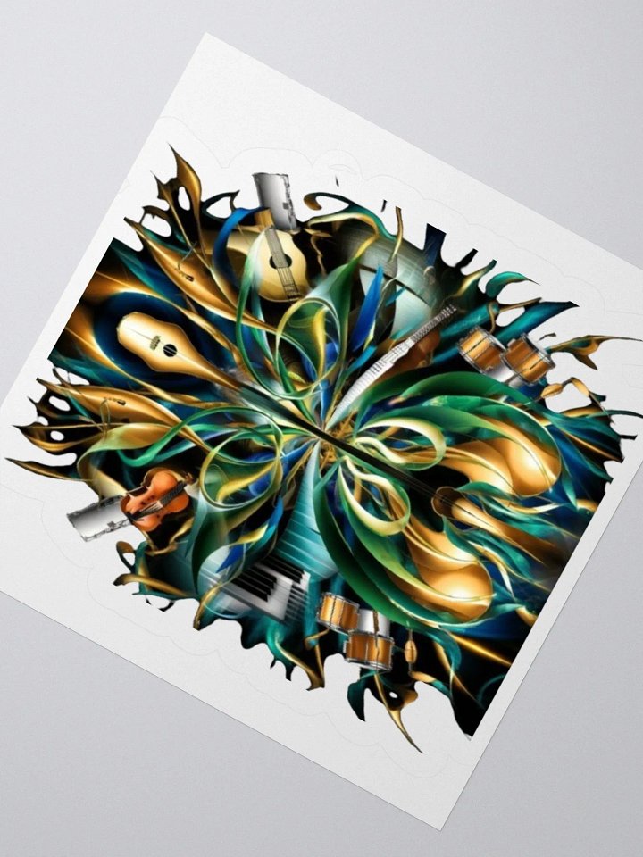 Exclusive Abstract Music Sticker | Guitar, Violin & Drums Design | Premium Kiss Cut Vinyl product image (2)
