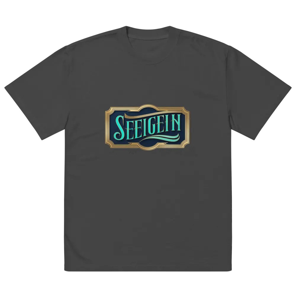 Vintage Elegance Teal Text T-Shirt product image (2)